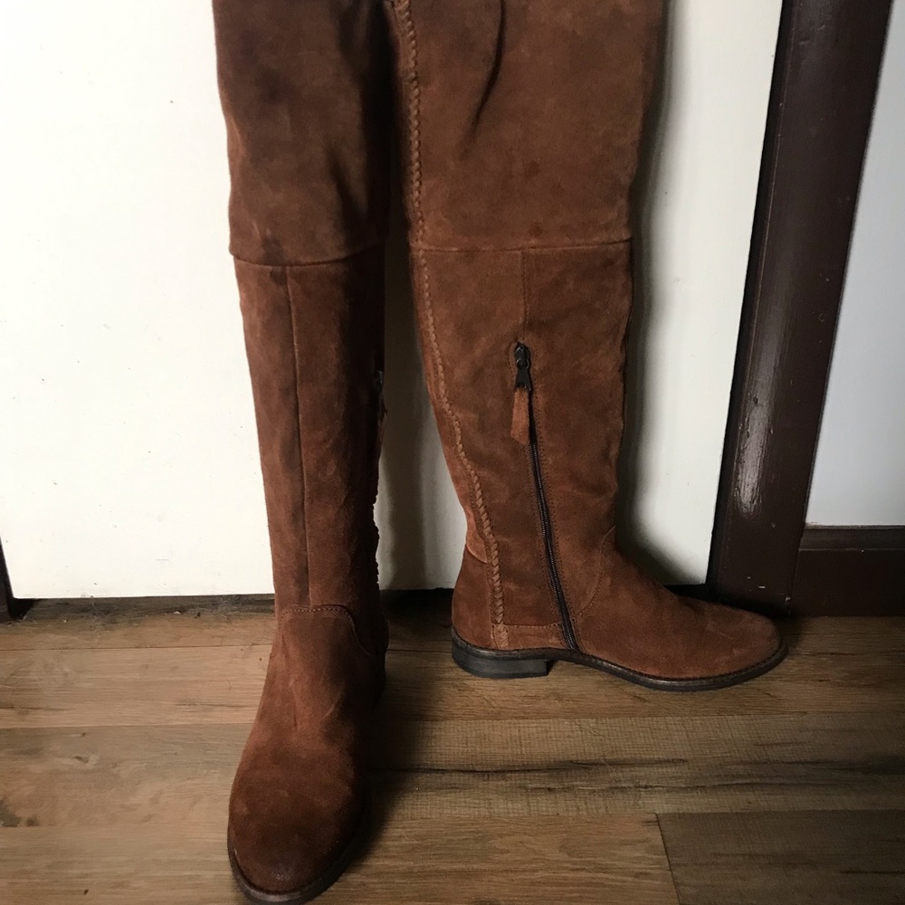 Free People Knee High Suede Boots - Gem